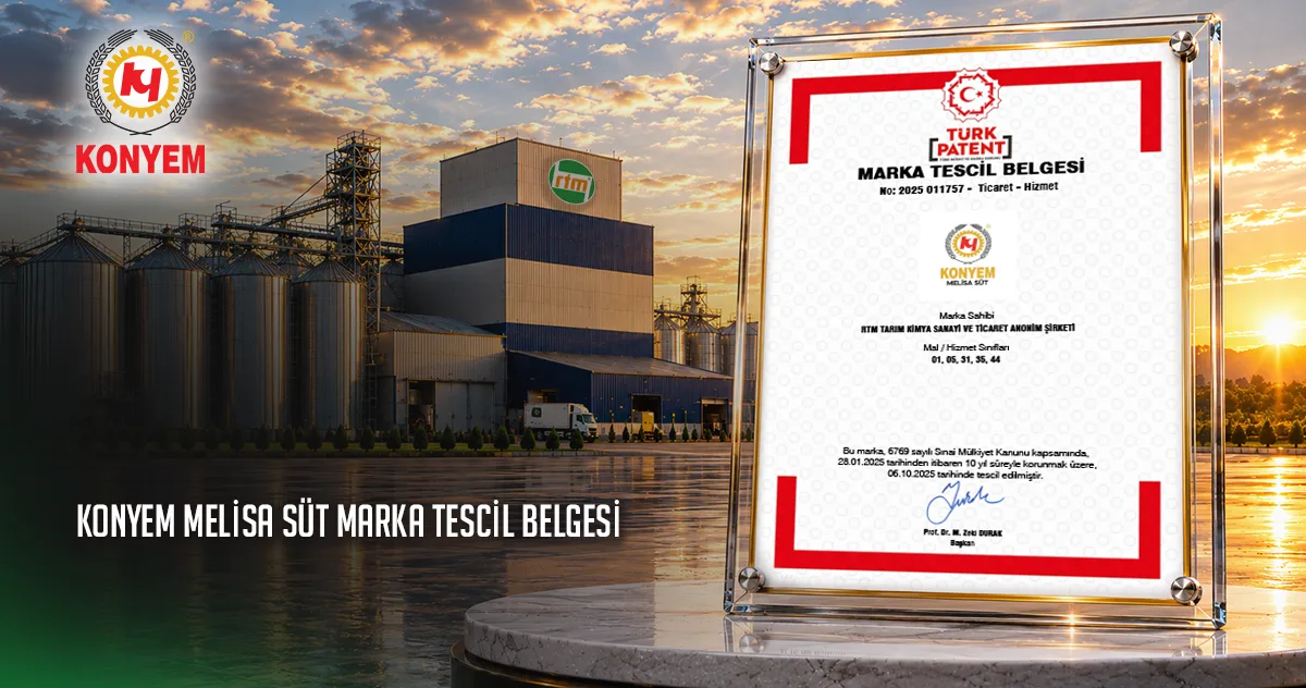 Konyem Melisa Süt Marka Tescil Belgesi
